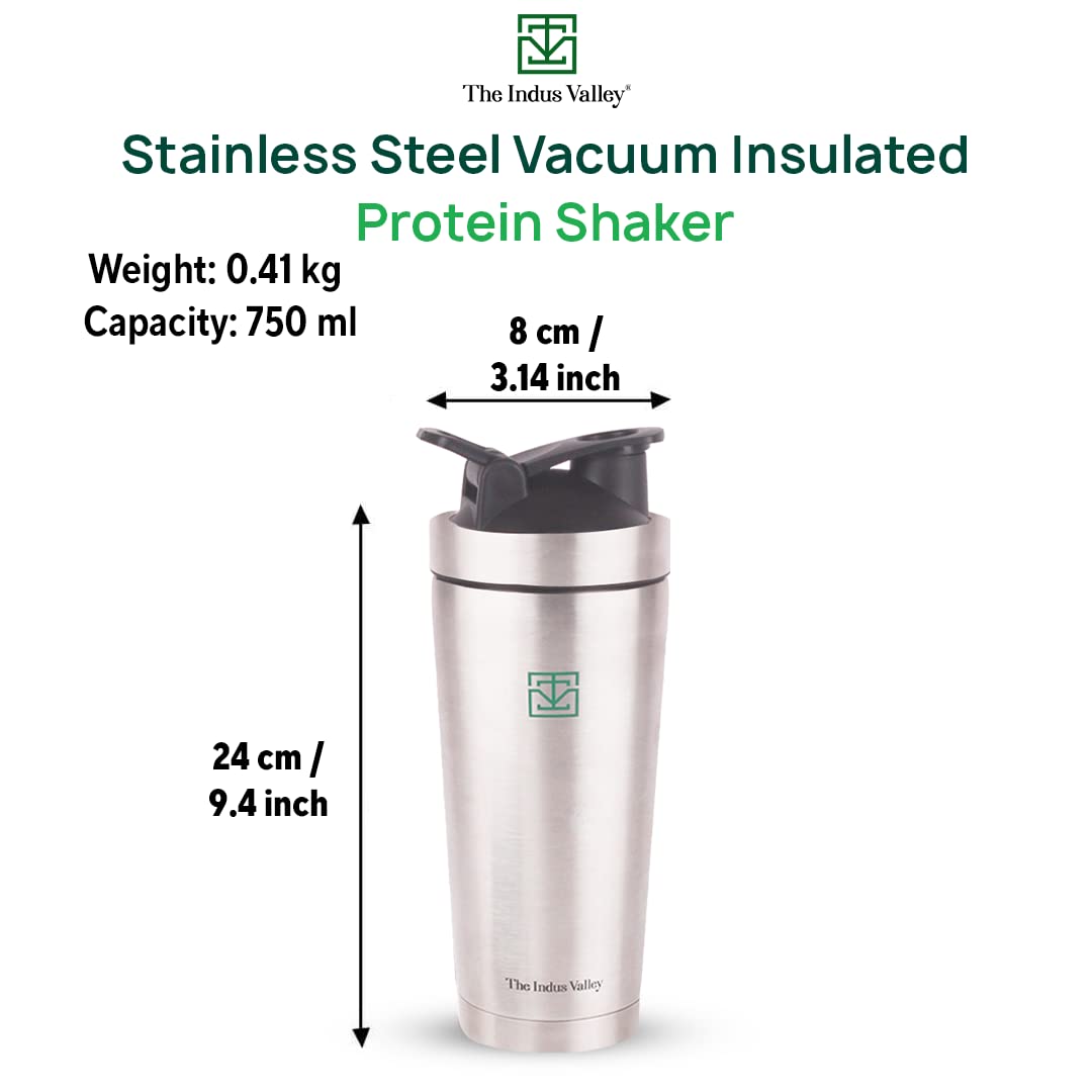 Vacuum Insulated Stainless Steel Gym Shaker Bottle With Steel Agitator For Pre Workout - 750ml, 7.2 Inch, Protein Sipper, Shaker Bottle | Durable, BPA Free, 100% Leak Proof Vacuum Insulated Stainless Steel Gym Shaker Bottle With Steel Agitator For Pre Workout - 750ml, 7.2 Inch, Protein Sipper, Shaker Bottle | Durable, BPA Free, 100% Leak Proof