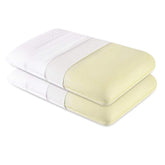 Orthopedic Memory Foam Pillow For Sleeping, White - King Size - 24 L X 16 W X 4 H Inch | For Neck & Back Support Bed Pillow For Sleeping | Versatile & Multipurpose Pillows - Set Of 2