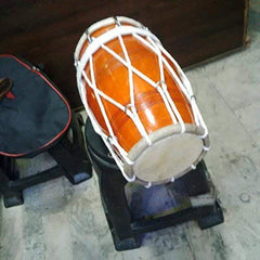 Professional Wooden Dholak For Orchestra With Carry Bag - Perfectly Symmetric Round Dholak | Dholak For Festival, Wedding, Satsang - Very Easy To Tune, Easy To Learn