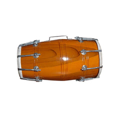 Handmade Wooden Screw Fitted Dholak, Brown - Indian Folk Musical Instrument Drum Nuts N Bolt | Nickel Plated Bolts & Nuts