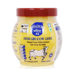 Pure Natural A2 Desi Gir Cow Ghee By Hari:Bol | Pure Healthy Cow Ghee Perfect For Cookies & Laddus | (500ml) 16.9 Ounce | Jar Pack