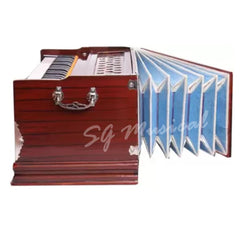 Musical Instrument Harmonium - 7 Stopper (5 Stops 2 Drones), 3 1/4 Octave, 39 Keys, Two Reeds (Bass+ Male) | Tuning 440 Standard Pitch - Two Side Carry Handles, Jaali Frame On Keys