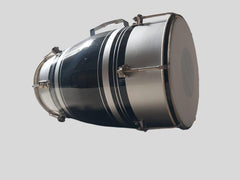 Baby Dholak Drum Nuts & Bolt - Black & Grey | Perfectly Symmetric Round Dholak - Dholak For Festival, Wedding, Satsang | Bolt Tuned Wedding Dholki - Suitable For Both Kids & Adults