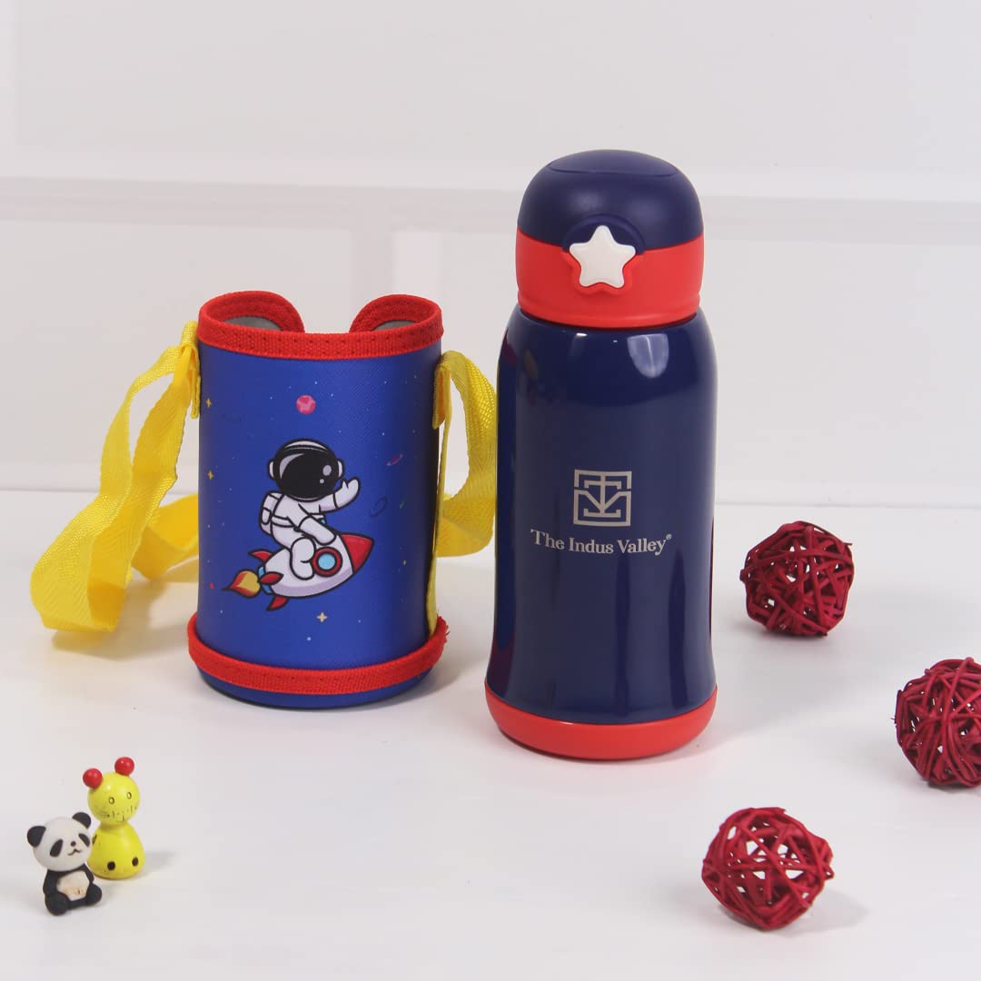 Pro-Hydro Vacuum Insulated Kids Sippy With 2 Lids - Food Grade Stainless Steel | Leak Proof, BPA Free 450ml, Dark Blue Pro-Hydro Vacuum Insulated Kids Sippy With 2 Lids - Food Grade Stainless Steel | Leak Proof, BPA Free 450ml, Dark Blue
