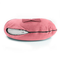 Feeding Pillow For New Born Baby, 5 In 1 Multipurpose Use, Nursing Pillow - Pink | Pillow With Belt And Hoop For Breastfeeding With Velvet Removable Cover | For Reading, Resting Pillow
