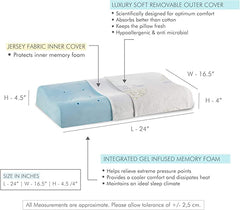 Cervical Pillow, For Neck Pain & Shoulder Pain Relief, XXL King Size | Cool Gel Memory Foam Pillow For Sleeping | Orthopedic Pillow For Spondylitis - Neck Support Medical Pillow - Set Of 2