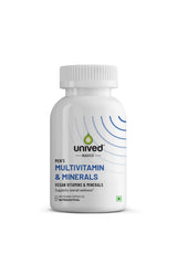 Unived Basics Multivitamin & Minerals Capsule For Men | 100% Rda Of All Vitamins With Algae Calcium & Plant Based Vitamin D3 Plus Important Minerals | 60 Vegan Capsules , 100gm 0.2lbs