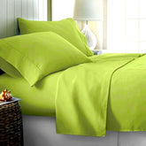Pure Microfiber Plain Bedsheet With 1 Pillow Cover | 300 Thread Count - Single Bedsheet Traditional | Size 60 X 90 Inches, Neon Green