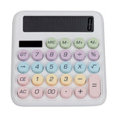 Bluetick Desktop Calculator - 12 Digit Display | Big Buttons - Solar Power | 1 Year Warranty | Aesthetic Candy Color (White) | Gifts For Your Classmates Family And Friends