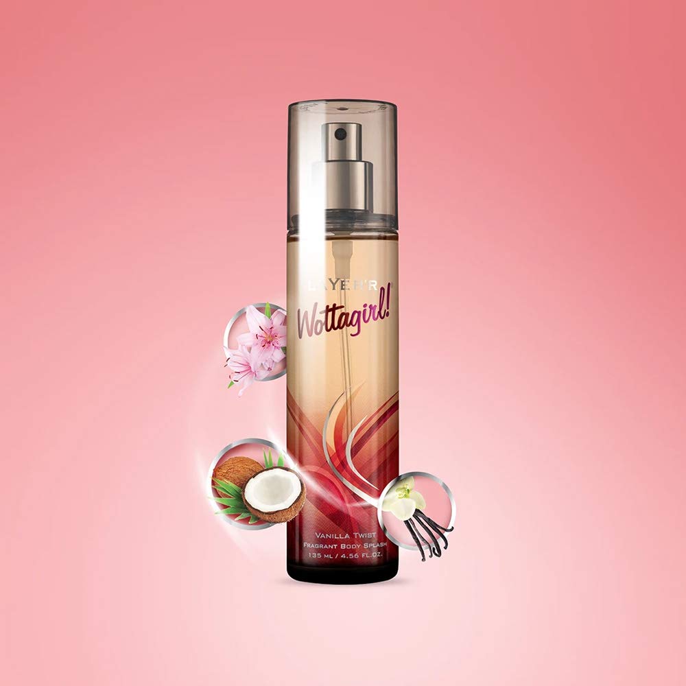 Layer'r Wottagirl Secret Crush + Vanilla Twist Fragrant Body Splash Each 135ml 4.56 Fl.oz. | For Women Layer'r Wottagirl Secret Crush + Vanilla Twist Fragrant Body Splash Each 135ml 4.56 Fl.oz. | For Women