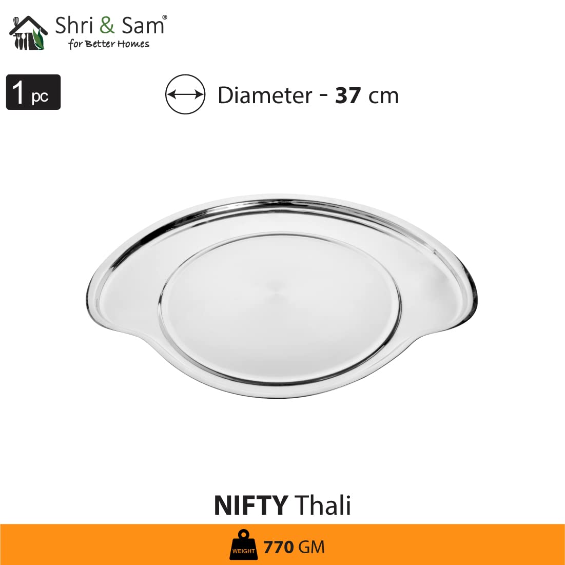 Stainless Steel Solid Small Nifty Thali Set Of 10 Pieces, Silver | 1 Full Plate+ 1 Quarter Plate+ 4 Bowls+ 1 Chutney Bowl+ 1 Glass+ 1 Dabra+ 1 Dessert Spoon Stainless Steel Solid Small Nifty Thali Set Of 10 Pieces, Silver | 1 Full Plate+ 1 Quarter Plate+ 4 Bowls+ 1 Chutney Bowl+ 1 Glass+ 1 Dabra+ 1 Dessert Spoon