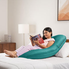 Pregnancy Pillow, G Shaped Pillow, Maternity Pillow For Sleeping - Peacock Green | Soft Pillow For Pregnant Mothers, Pillow For Pregnant Women | Removable Velvet Cover, For Pain Relief