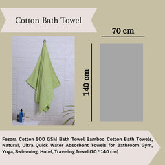 Fezora 100% Cotton Bath Towel 450 Gsm | Ultra Soft, Quick Dry, High Absorbency, Skin-Friendly Large Size Bath Towel (Parrot)