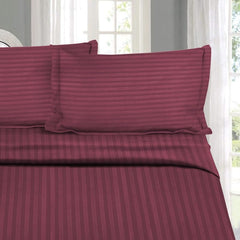 Queen Size Bed Sheet Includes 2 Pillow Covers - 88 X 98 Inches, Wine | Soft & Breathable Cotton Bedsheet For Double Bed | Ideal For Daily Home Use