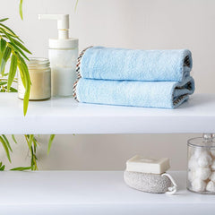 Spread Spain Microfiber Hand Towel 360 Gsm | Hand Towel For Gym & Workout Towels | Super Soft & Highly Absorbent | Set of 2 (Light Blue)