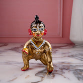 Laddoo Gopal God Idol, Bal Krishna, Kanha Ji Statue, Brass, Multicolor - 10 Cm, For Gifting & Worship, Religious, Home DƩcor, Baby Krishna Idol, Lord Krishna Statue