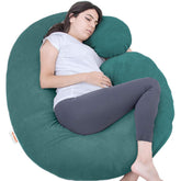 C Shaped Pillow, Pregnancy Pillow For Pregnant Women, Maternity Pillow, Green Color | Pregnancy Gifts For Women, Maternity Soft Pillows For Pregnancy Sleeping, Washable Velvet Cover