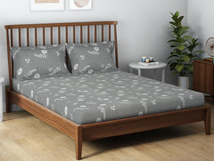 100% Cotton Double Bedsheet With 2 Pillow Cover - 90 X 100 Inches, Grey | Soft & Breathable, Comfortable & Durable Bedding For All Seasons