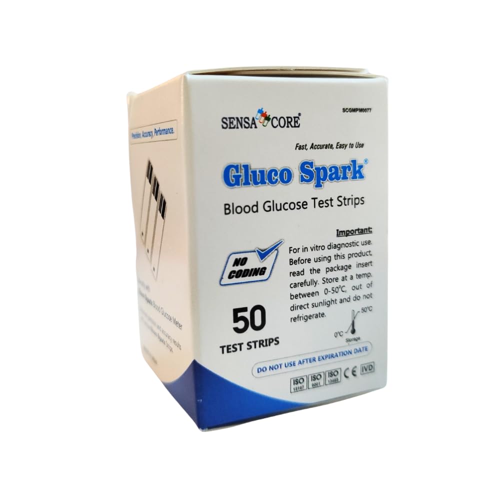 B-Arm Gluco Spark Blood Glucometer Strips (Pack Of 50) | Compatible Only With Gluco Spark Blood Glucose Monitor & Not With Any Other Sugar Test Machine | Diabetic Test Strips B-Arm Gluco Spark Blood Glucometer Strips (Pack Of 50) | Compatible Only With Gluco Spark Blood Glucose Monitor & Not With Any Other Sugar Test Machine | Diabetic Test Strips