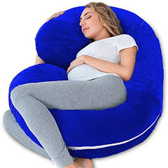 Pregnancy Pillow, Maternity Body Pillow For Sleeping, C Shaped Pillow, Royal Blue - 55 Inch | Full Body Pillow, Pregnancy Pillow For Pregnant Women, Support Belly & Back, Velvet Cover