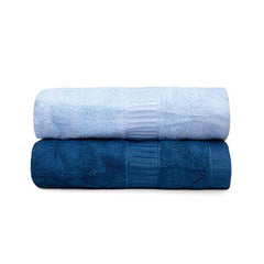 Mush Bamboo Hand Towels 600 Gsm | 100% Bamboo Gym Towel For Men & Women Workout Ultra Soft, Absorbent & Quick Dry Towel (Navy & Sky Blue)- Set Of 2