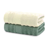 Mush 100% Bamboo 600 Gsm Bath Towel | Ultra Soft, Absorbent & Quick Dry Towel For Bath | Towel Set Of 2 (Olive Green & Cream)
