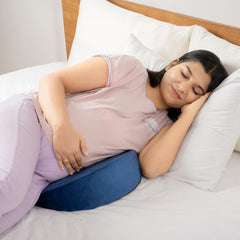 Pregnancy Pillow, Wedge Shape Pillow, For Pregnant Women, Dark Blue | Maternity Pillow For Pregnant Mothers, Velvet Cover | Full Body Support For Better Sleep, Pillow For Back Support