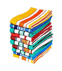 Mythos Cotton Multi Color Striped Hand Towels 450 Gsm | High Absrobent (Set Of 12)