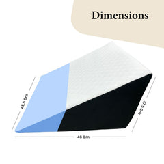 Wedge Memory Foam Pillow, Back Support Pillow For Bed, White & Black Gel | Snoring, Gerd, Leg Elevation, Pregnancy Support For Sitting & Sleeping | Adjustable, Wedge Cushion Pillow