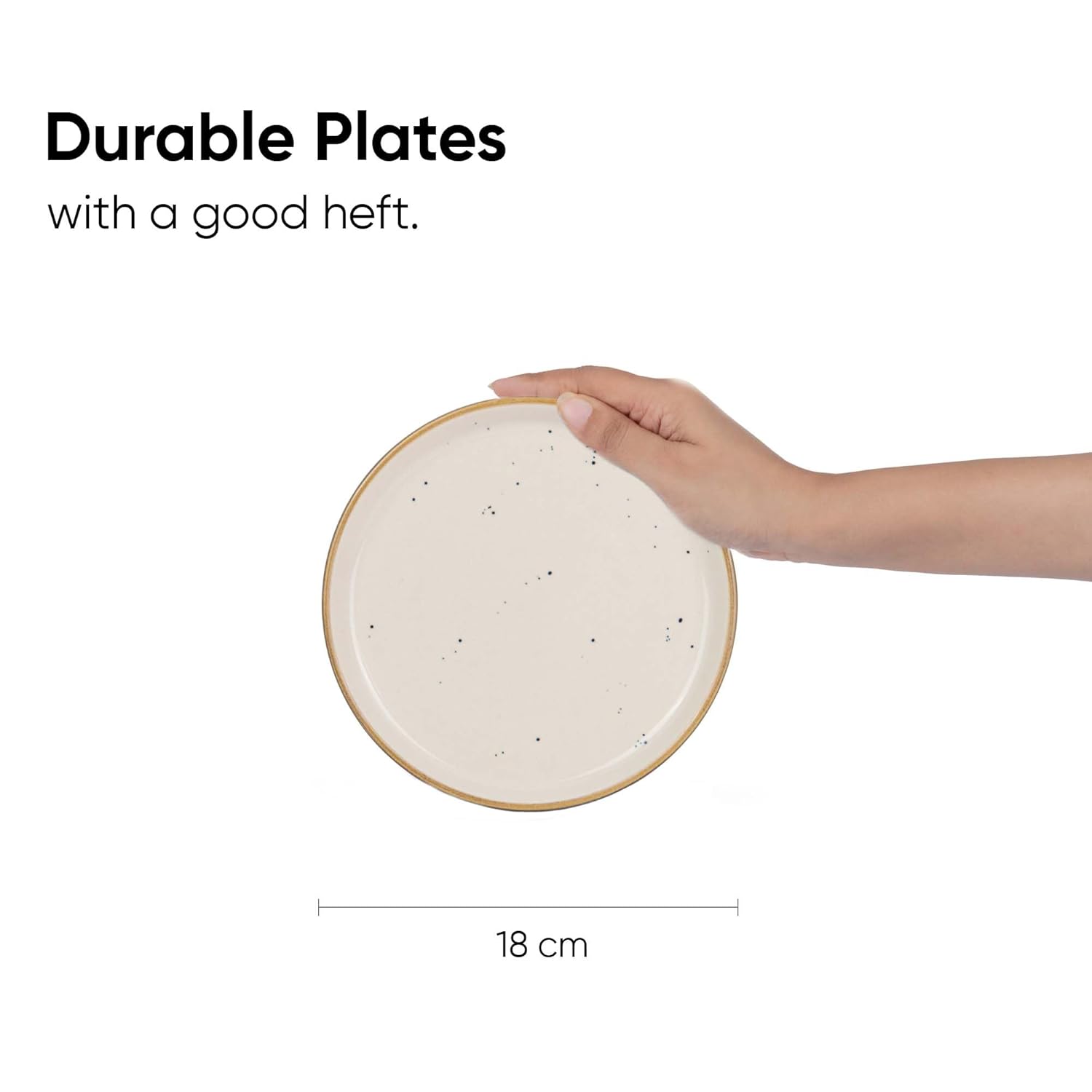 Quarter Plates Set Of 6, Black Ivory - Ceramic Snack Plates | Snacks Plates Set - Dessert Plates, Snack Plate | Small Plates With Glossy Finish - Microwave Safe & Chip Resistant Quarter Plates Set Of 6, Black Ivory - Ceramic Snack Plates | Snacks Plates Set - Dessert Plates, Snack Plate | Small Plates With Glossy Finish - Microwave Safe & Chip Resistant