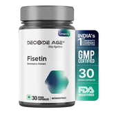 Decode Age 99% Pure Fisetin Senolytic Activator For Healthy Ageing, Cognitive Support, Inflammation, Strawberry Extract | 30 Vegan Capsules, 50gm 0.1lbs