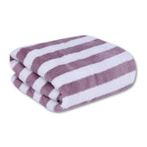 Fezora Microfiber Bath Towels Strip 290 Gsm | Extra Soft Plush & Quick Dry High Absorbency Large Size Towels For Bathing (Wine & White)