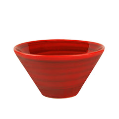 Studio Pottery Conical Ceramic Serving Bowl - Red, Diameter : 10 Cm, 580ml | Rice & Salad Bowl - Snack Bowl