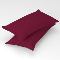 Cotton Elastic Fitted King Size Double Bed Bedsheet With 2 Pillow Covers - 72x78x6 Inches, Maroon | Durable Bedsheets For Everyday Comfort