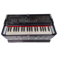 Musical Instrument Harmonium - 7 Stoppers, 3.25 Octave, 39 Smooth Conditioned Keys, Double Bellow, Two Reeds (Base- Male) | Compact & Portable Design