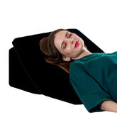 Orthopedic Memory Foam Pillow, Extra Large Adjustable Bed Wedge Pillow, Black | For Back Support, Pregnancy, Sleeping, Acid Reflux, Leg Support & Elevation, Reading With Removable Cover