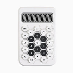 Fycan Mini Calculator 12 Digit Large LCD Display Big Buttons Easy To Press Non-slip Base Desktop Handheld Small Calculator For Student, Office Work (White)