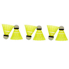Vicky Jet 350 Nylon Badminton Shuttlecock Yellow , Shuttle Skirt Material | Pack Of 6