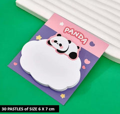 Cute Panda Sticky Note Pads, Self-Stick Notes, Study, School & Organizing (Multicolor-Pack Of 4)