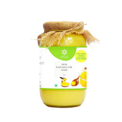 Organic Pure Desi Pahadi Cow Ghee By Natuur | Vedic Bilona Method Curd Churned Golden Grainy Desi Ghee Perfect For Parathe & Rotis | (500ml) 16.9 Ounce | Jar Pack