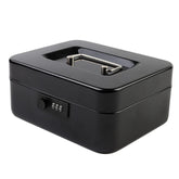 Medium Metal Cash Box With Combination Lock Safe & Money Tray For Security 7.87"X 6.30"X 3.54" Colour - Black