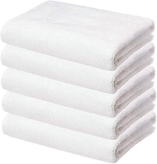 Yuku 100% Cotton Large Full Size Bath Towels 2000 Gsm | Super Soft Absorbent Antibacterial For Hotel & Spa (White) - 5 Pcs