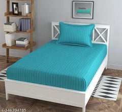 Bedsheet Single Bed With 1 Pillow Cover - 60 X 90 Inches, Aqua Blue | Ideal For Home, Hotel, Guest House | Soft, Elegant Microfiber For Ultimate Comfort