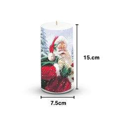SANTA CLAUS XMAS CANDLE 6 INCH PILLAR CANDLE | PERFECT FOR KIDS BIRTHDAYS CANDLE