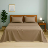 1 Single Microfiber Bedsheet With 1 Pillow Cover - 60 X 90 Inches, Taupe | Perfect For Home, Hostel & Gifting Lightweight, Breathable & Durable