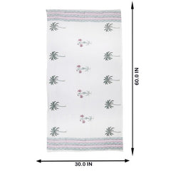 Texstylers 100% Cotton Waffle Weave Bath Towel 600 Gsm | Soft, Quick Dry, Lightweight & Absorbent Large Size Spa Towel For Bathroom, Gym, Travel (Pink Floral) -Pack Of 2