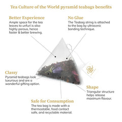 Tea Culture Of The World Zesty Earl Grey Tea - 16 Pyramid Tea Bags | Fine Black Tea With Natural Bergamot For Healthy Teeth & Stress Burst - Brewed Hot Or Iced Tea | High Caffeine