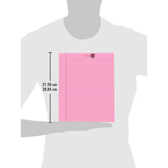 Wide Ruled 10.5x8.5 Inch 50-Sheet Lined Writing Notepad, For Everyday (Blue & Pink) Pack Of 12