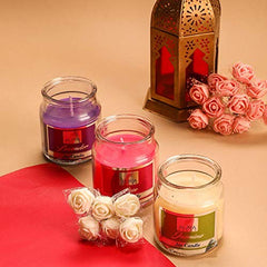 ROSE, JASMINE & LAVENDER SET OF 3 FRAGRANCE JAR CANDLES | BEST GIFT FOR COUPLES