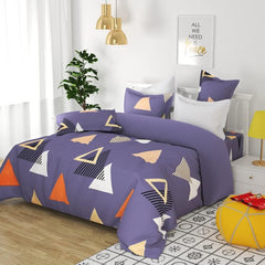 1 Double Bedsheet With 2 Pillow Covers - 86 X 88 Inches, Grey & White | 120 Thread Count Super Soft Microfiber Breathable & Wrinkle Free - 3 Pcs Set
